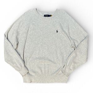 Polo Ralph Lauren Sweater Mens XXL Gray 100% Pima Cotton Crewneck Knit Pony Logo
